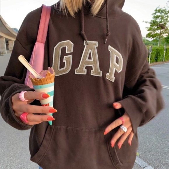 Vintage Y2k Gap Brown Hoodie Size 